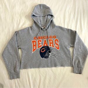 NFL Chicago Bears Gray Hoodie Sweatshirt with Orange and Navy Logo